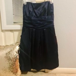 David’s Bridal Mini Strapless Dress | POCKETS
